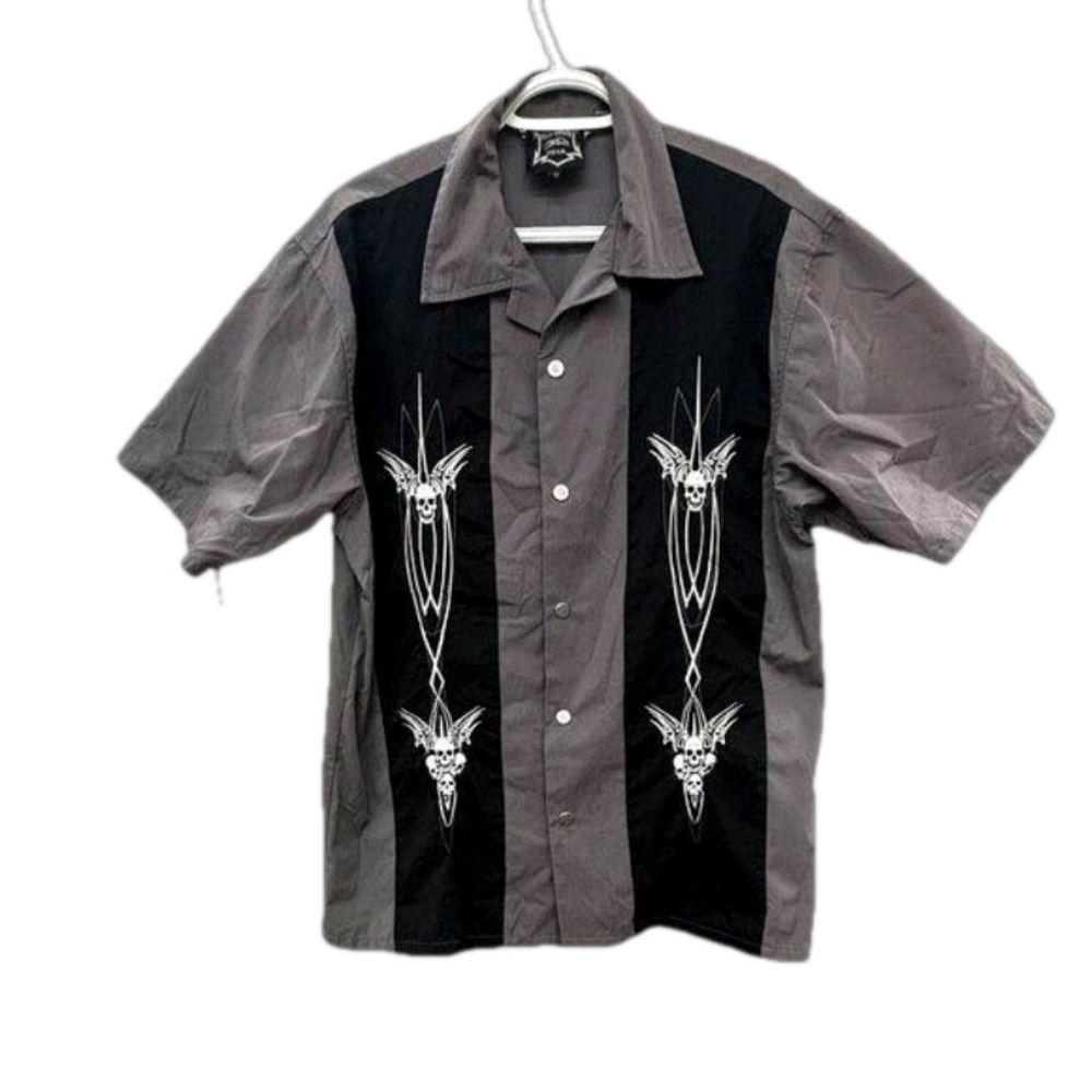 Hard Chrome Gear Bowling/Biker /Work Button Up Shirt Men's Size M Vintage 1990s